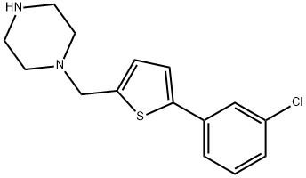 1-{[5-(3-Chlorophenyl)thiophen-2-yl]methyl}piperazine Struktur