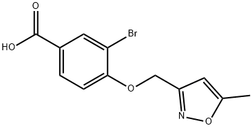 3-Bromo-4-[(5-methyl-1,2-oxazol-3-yl)methoxy]benzoic Acid Structure