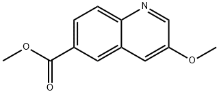 6-Quinolinecarboxylic acid, 3-methoxy-, methyl ester,1051316-27-8,结构式