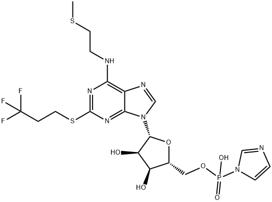 N-[2-(methylthio)ethyl]-2-[(3,3,3-trifluoropropyl)thio]-Adenosine 5''-(hydrogen P-1H-imidazol-1-ylphosphonate) 化学構造式