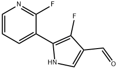 1H-Pyrrole-3-carboxaldehyde, 4-fluoro-5-(2-fluoro-3-pyridinyl)-, 1055306-32-5, 结构式