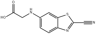 6-carboxymethylamino-2-cyanobenzothiazole Struktur