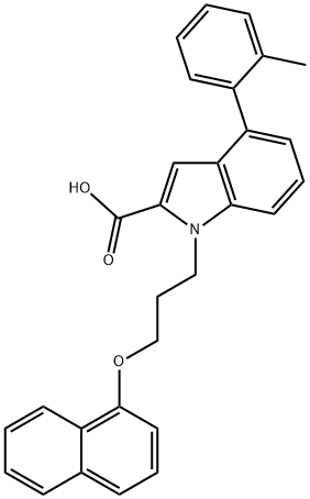 4-(2-Methylphenyl)-1-(3-(1-naphthyloxy)propyl)-1H-indole-2-carboxylic acid,1072900-31-2,结构式