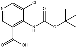 3-Pyridinecarboxylic acid, 5-chloro-4-[[(1,1-dimethylethoxy)carbonyl]amino]- Structure