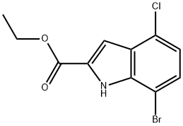 7-溴-4-氯-1H-吲哚-2-羧酸乙酯 结构式