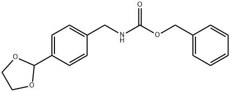 Carbamic acid, N-[[4-(1,3-dioxolan-2-yl)phenyl]methyl]-, phenylmethyl ester Structure