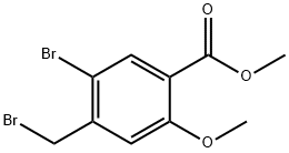 Benzoic acid, 5-bromo-4-(bromomethyl)-2-methoxy-, methyl ester Structure
