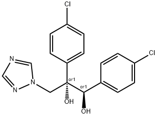 1,2-Propanediol, 1,2-bis(4-chlorophenyl)-3-(1H-1,2,4-triazol-1-yl)-, (1R,2S)-rel- 化学構造式