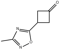 Cyclobutanone, 3-(3-methyl-1,2,4-oxadiazol-5-yl)- 化学構造式