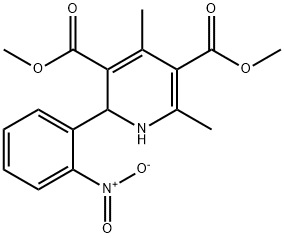 3,5-Pyridinedicarboxylic acid, 1,2-dihydro-4,6-dimethyl-2-(2-nitrophenyl)-, 3,5-dimethyl ester Structure