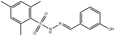 Benzenesulfonic acid, 2,4,6-trimethyl-, (2E)-2-[(3-hydroxyphenyl)methylene]hydrazide Struktur