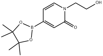 1-(2-Hydroxyethyl)-4-(4,4,5,5-tetramethyl-1,3,2-dioxaborolan-2-yl)pyridin-2(1H)-one 化学構造式