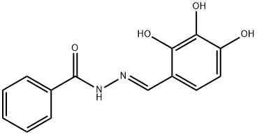Benzoic acid, (2E)-2-[(2,3,4-trihydroxyphenyl)methylene]hydrazide 化学構造式