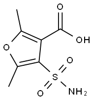 2,5-Dimethyl-4-sulfamoylfuran-3-carboxylic Acid Struktur