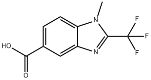 1-methyl-2-(trifluoromethyl)-1H-1,3-benzodiazole-5-carboxylic acid,1094264-29-5,结构式