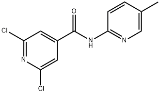 2,6-dichloro-N-(5-methyl-2-pyridyl)pyridine-4-carboxamide 结构式