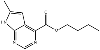 butyl 6-methyl-7H-pyrrolo[2,3-d]pyrimidine-4-carboxylate,1095822-84-6,结构式