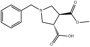 trans-1-Benzyl-4-(methoxycarbonyl)pyrrolidine-3-carboxylic acid Structure