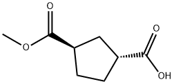 1,3-Cyclopentanedicarboxylic acid, monomethyl ester, (1R-trans)- (9CI) 结构式