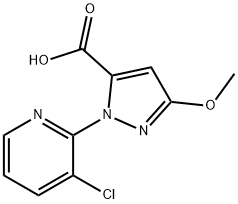 1-(3-chloropyridin-2-yl)-3-methoxy-1H-pyrazole-5-carboxylic acid 化学構造式