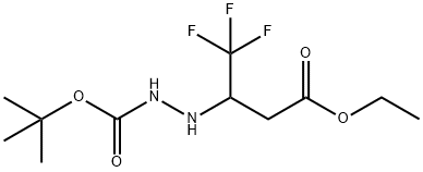 Hydrazinecarboxylic acid, 2-[3-ethoxy-3-oxo-1-(trifluoromethyl)propyl]-, 1,1-dimethylethyl ester Structure