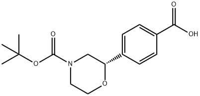 4-Morpholinecarboxylic acid, 2-(4-carboxyphenyl)-, 4-(1,1-dimethylethyl) ester, (2S)- Struktur