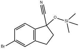 5-bromo-1-((trimethylsilyl)oxy)-2,3-dihydro-1H-indene-1-carbonitrile(WX142552) 化学構造式