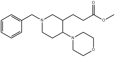 3-Piperidinepropanoic acid, 4-(4-morpholinyl)-1-(phenylmethyl)-, methyl ester Struktur