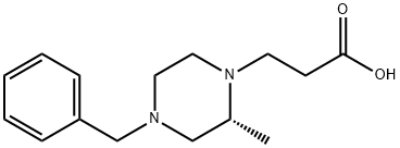 (R)-3-(4-苄基-2-甲基哌嗪-1-基)丙酸,1134676-78-0,结构式