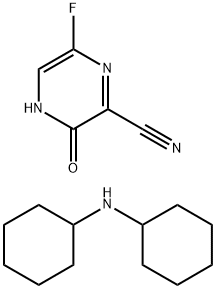 2-Pyrazinecarbonitrile, 6-fluoro-3,4-dihydro-3-oxo-, coMpd. with N-cyclohexylcyclohexanaMine (1:1) Struktur
