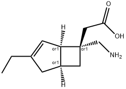 Bicyclo[3.2.0]hept-3-ene-6-aceticacid,6-\n(aminomethyl)-3-ethyl-,(1R,5S,6S)-rel Structure