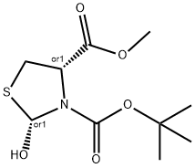 rel-3-(tert-Butyl) 4-methyl (2S,4R)-2-hydroxythiazolidine-3,4-dicarboxylate Structure