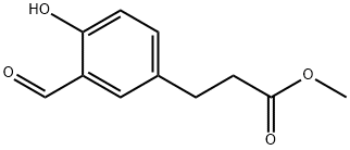 Benzenepropanoic acid, 3-formyl-4-hydroxy-, methyl ester Struktur