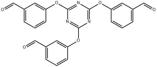 Benzaldehyde, 3,3',3''-[1,3,5-triazine-2,4,6-triyltris(oxy)]tris- Structure