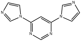 Pyrimidine, 4,6-di-1H-imidazol-1-yl- 化学構造式