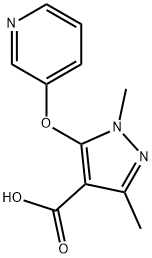 1,3-Dimethyl-5-(pyridin-3-yloxy)-1H-pyrazole-4-carboxylic Acid Structure