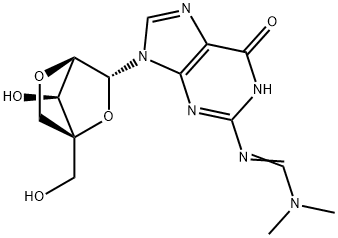 Guanosine, N-[(dimethylamino)methylene]-2'-O,4'-C-methylene- Structure
