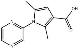 1H-Pyrrole-3-carboxylic acid, 2,5-dimethyl-1-(2-pyrazinyl)- Structure