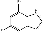 1H-Indole, 7-bromo-5-fluoro-2,3-dihydro- 化学構造式