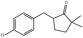 Cyclopentanone, 5-[(4-chlorophenyl)methyl]-2,2-dimethyl- 化学構造式