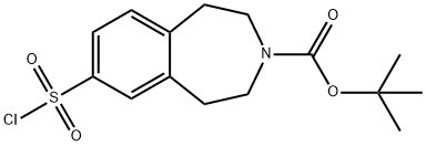 3H-3-Benzazepine-3-carboxylic acid, 7-(chlorosulfonyl)-1,2,4,5-tetrahydro-, 1,1-dimethylethyl ester Struktur