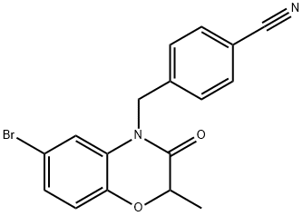 Benzonitrile, 4-[(6-bromo-2,3-dihydro-2-methyl-3-oxo-4H-1,4-benzoxazin-4-yl)methyl]- Struktur