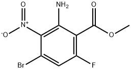 Benzoic acid, 2-amino-4-bromo-6-fluoro-3-nitro-, methyl ester Structure