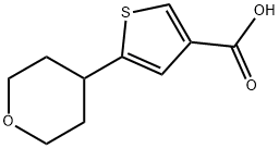 3-Thiophenecarboxylic acid, 5-(tetrahydro-2H-pyran-4-yl)- 结构式