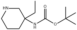 Carbamic acid, N-(3-ethyl-3-piperidinyl)-, 1,1-dimethylethyl ester Structure