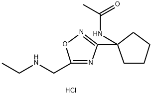Acetamide, N-[1-[5-[(ethylamino)methyl]-1,2,4-oxadiazol-3-yl]cyclopentyl]-, hydrochloride (1:1) Structure