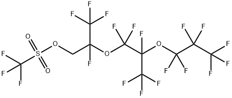Methanesulfonic acid, 1,1,1-trifluoro-, 2,3,3,3-tetrafluoro-2-[1,1,2,3,3,3-hexafluoro-2-(1,1,2,2,3,3,3-heptafluoropropoxy)propoxy]propyl ester Struktur