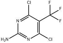 2-Pyrimidinamine, 4,6-dichloro-5-(trifluoromethyl)- 化学構造式