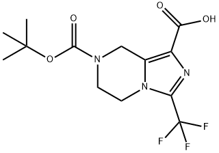 7-[(tert-Butoxy)carbonyl]-3-(trifluoromethyl)-5H,6H,7H,8H-imidazo[1,5-a]pyrazine-1-carboxylic acid Struktur