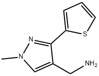 1H-Pyrazole-4-methanamine, 1-methyl-3-(2-thienyl)- Struktur